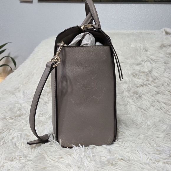 Coach Bleeker Saffiano Leather Riley Carryall Large Crossbody Bag Gray #30149 - Picture 4 of 16